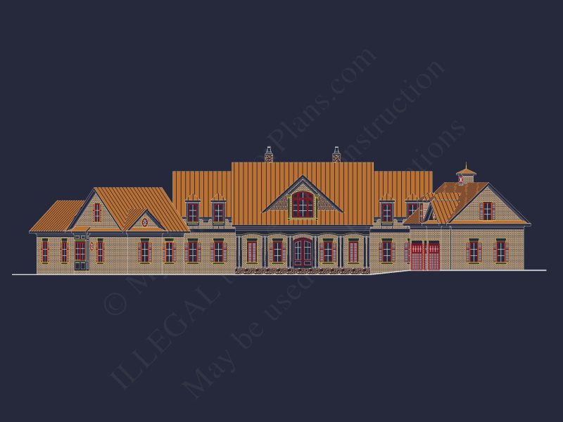 Elegant house Plan with Detailed Floor Blueprint and CAD Designs