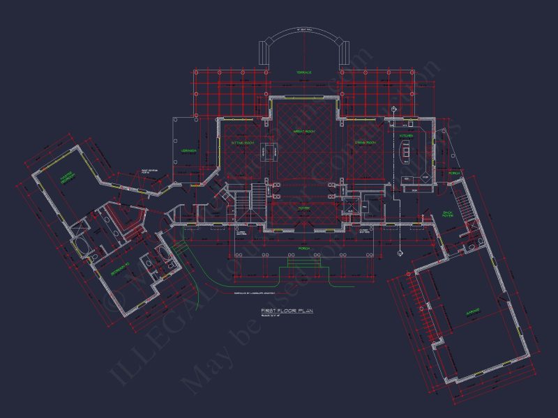 Elegant house Plan with Detailed Floor Blueprint and CAD Designs