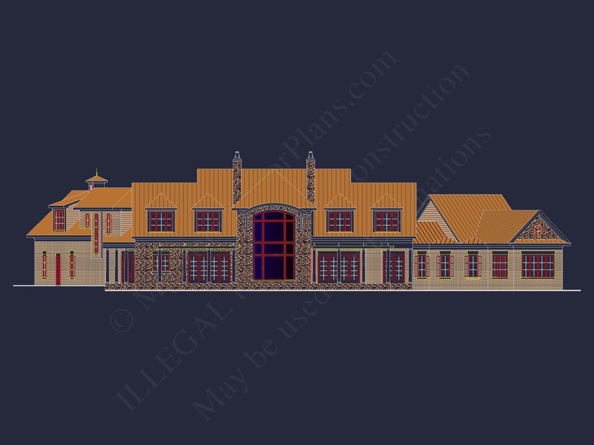 Elegant house Plan with Detailed Floor Blueprint and CAD Designs