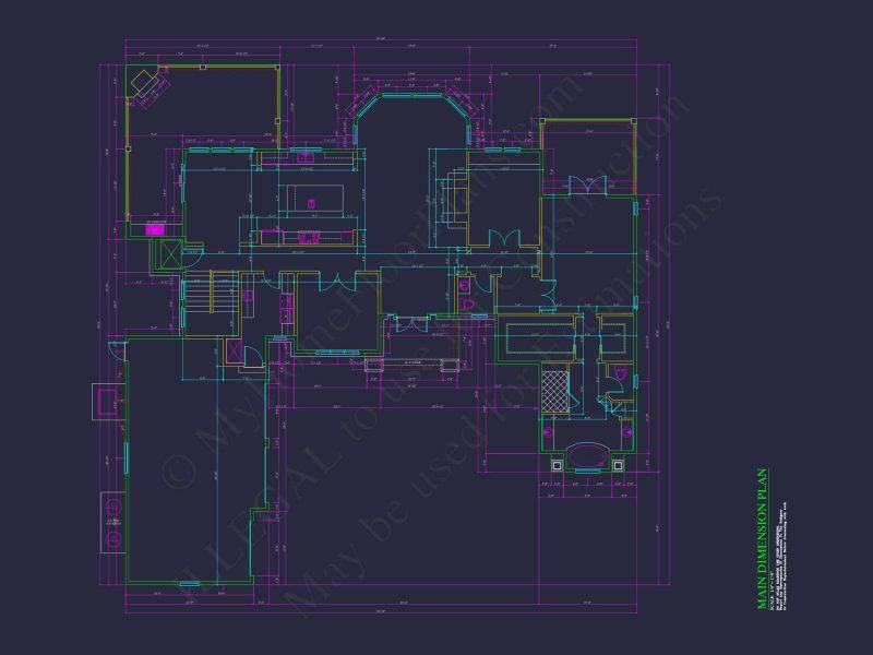 Elegant house Plan with Detailed Floor Blueprint and CAD Designs