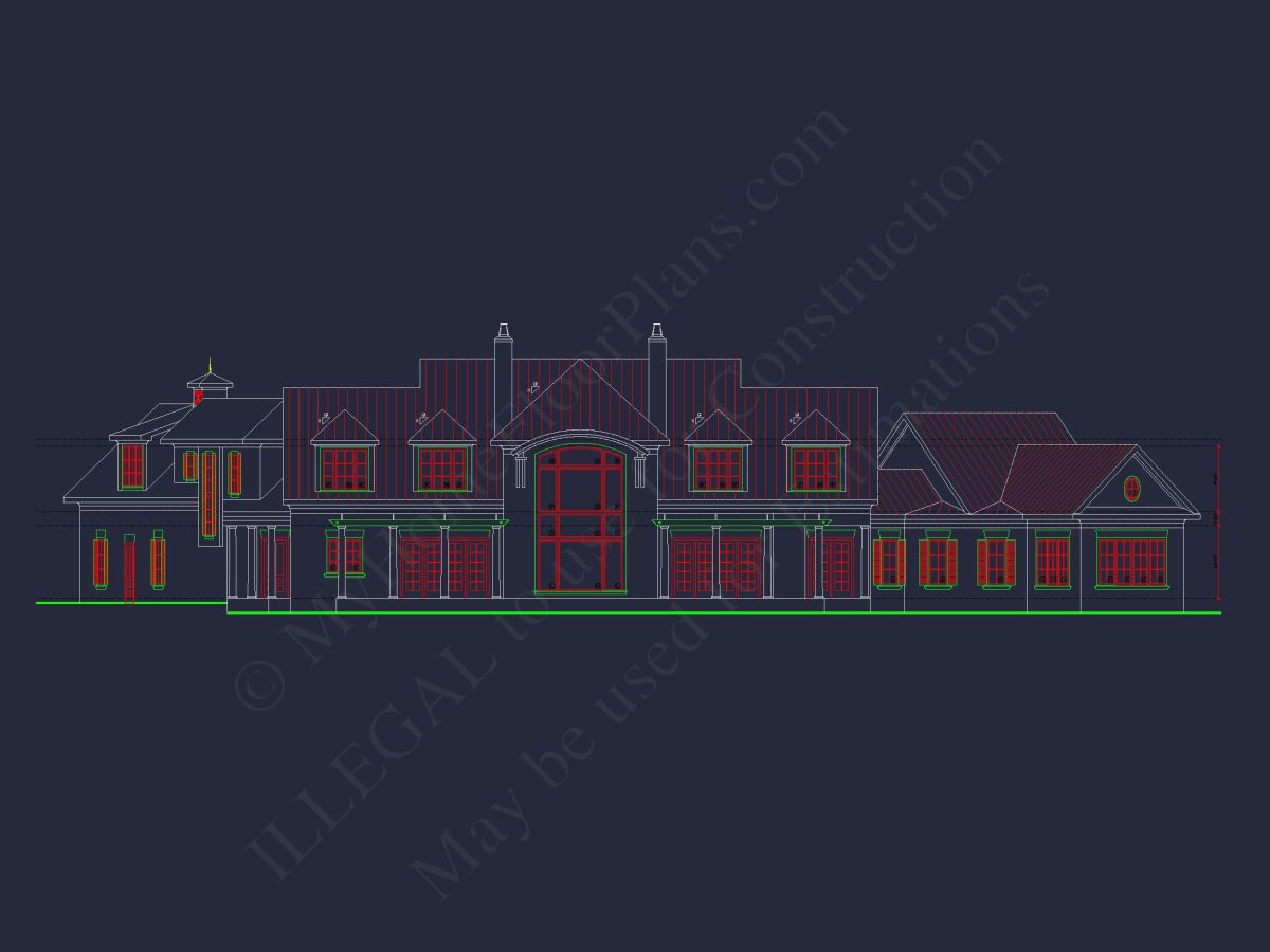 Elegant house Plan with Detailed Floor Blueprint and CAD Designs
