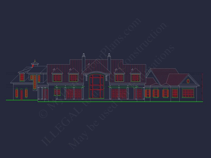 Elegant house Plan with Detailed Floor Blueprint and CAD Designs