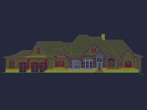 Elegant house Plan with Detailed Floor Designs and CAD Blueprints