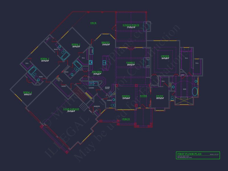 Elegant house Plan with Detailed Floor Designs and CAD Blueprints
