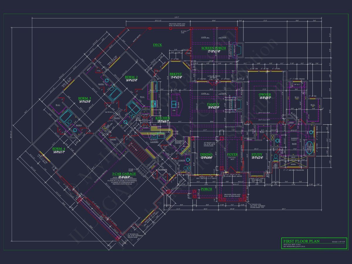 Elegant house Plan with Detailed Floor Designs and CAD Blueprints