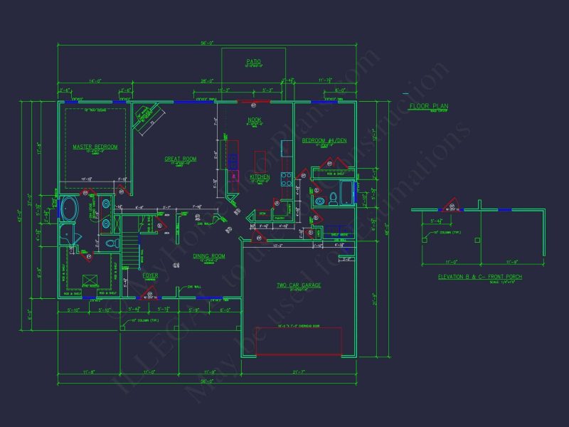 Elegant house Plan with Detailed Floor Plan and CAD Designs