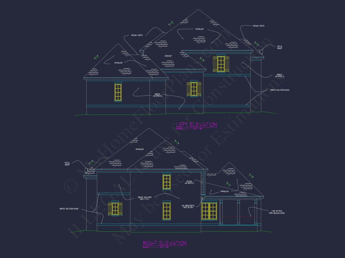 Elegant house Plan with Detailed Floor Plan, CAD Blueprints, and French Country Designs
