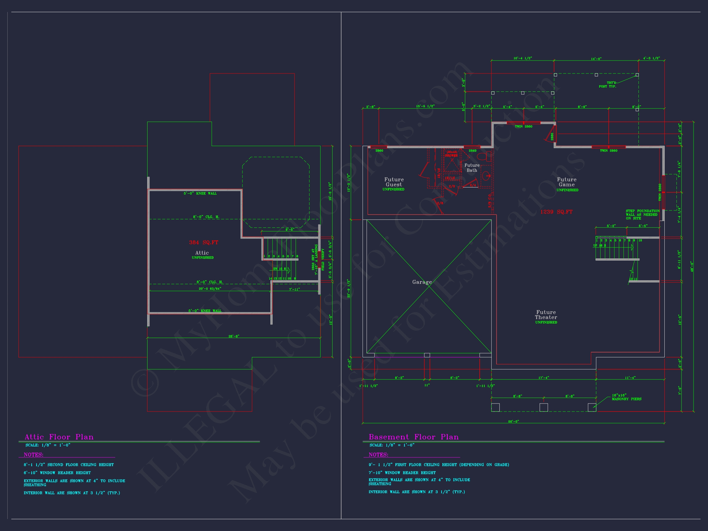 Elegant Home Plan with Detailed Floor Plans & CAD Designs