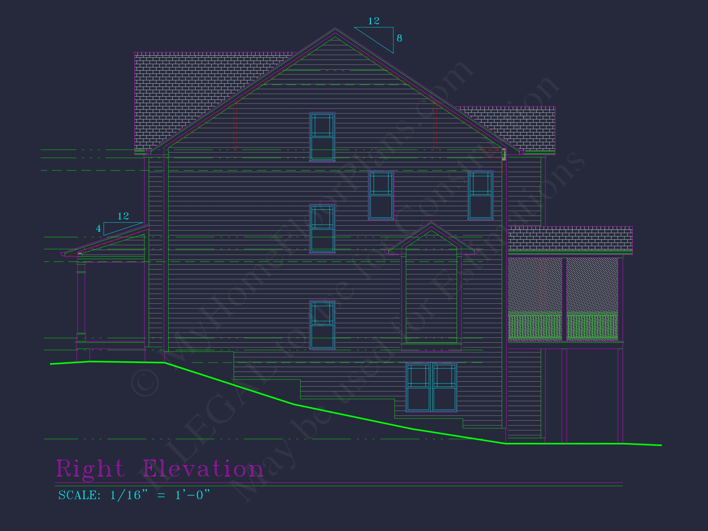 Elegant Home Plan with Detailed Floor Plans & CAD Designs