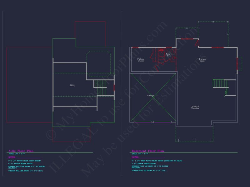 Elegant house Plan with Detailed Floor Plans & CAD Designs