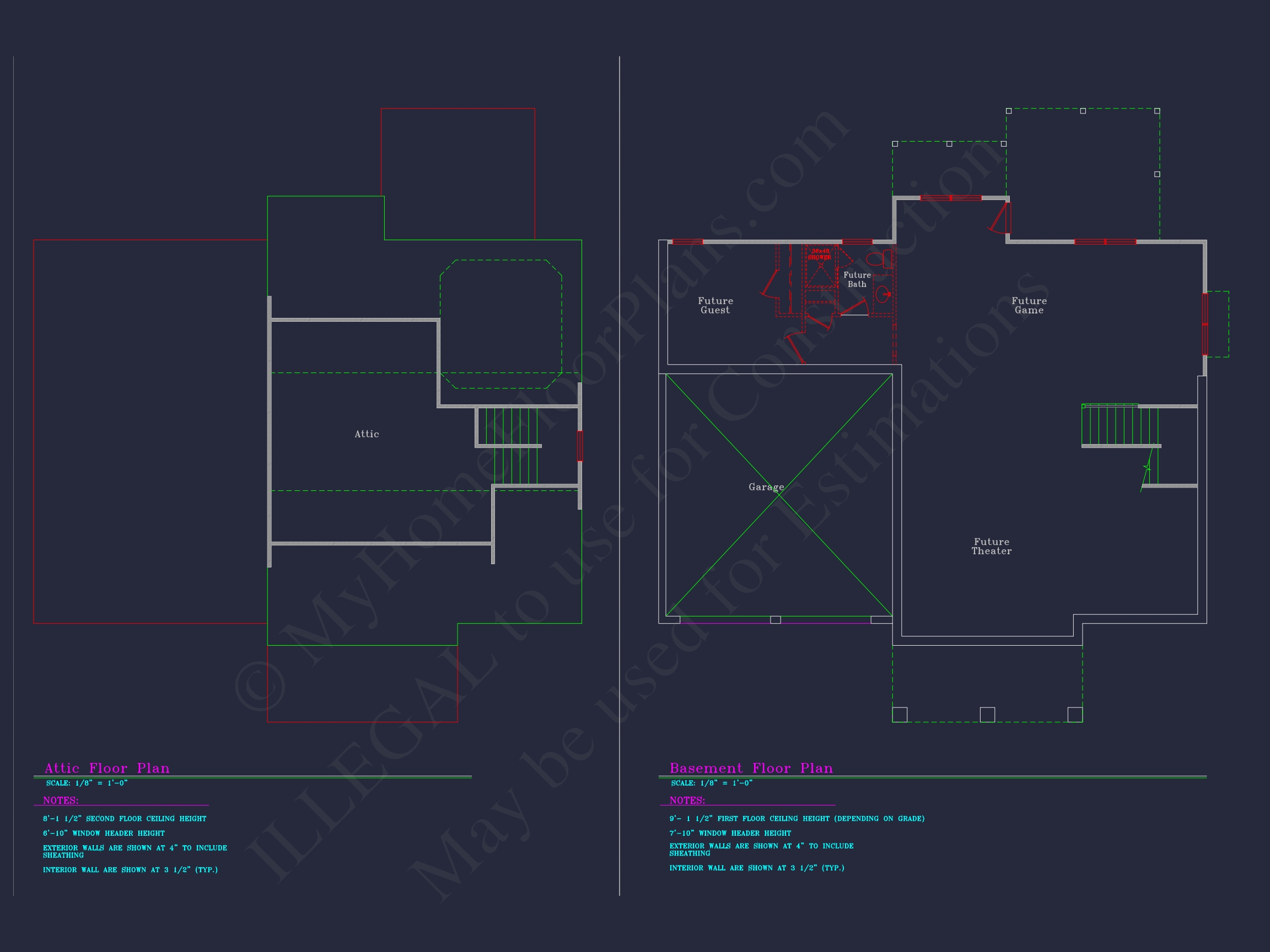 Elegant Home Plan with Detailed Floor Plans & CAD Designs