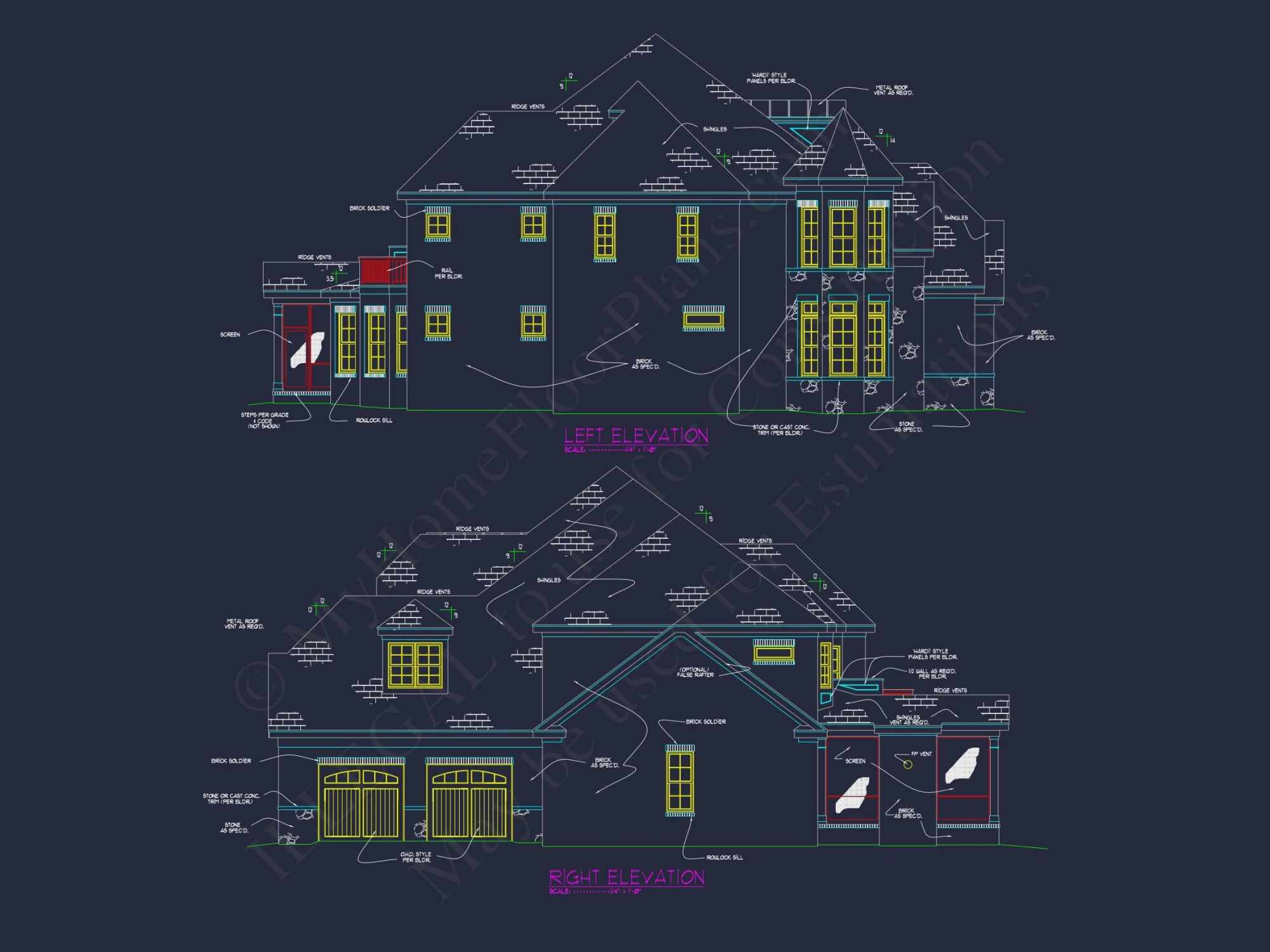 Elegant house Plan with Detailed Floor Plans and CAD Designs