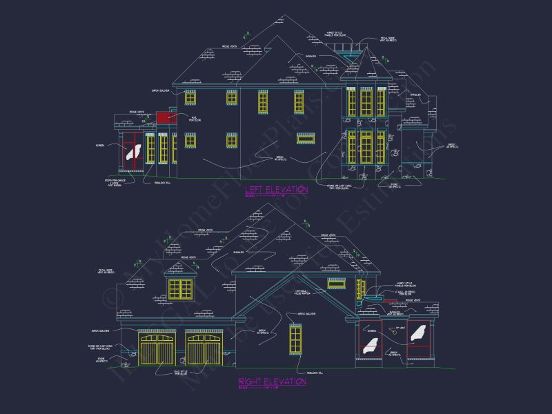 Elegant house Plan with Detailed Floor Plans and CAD Designs