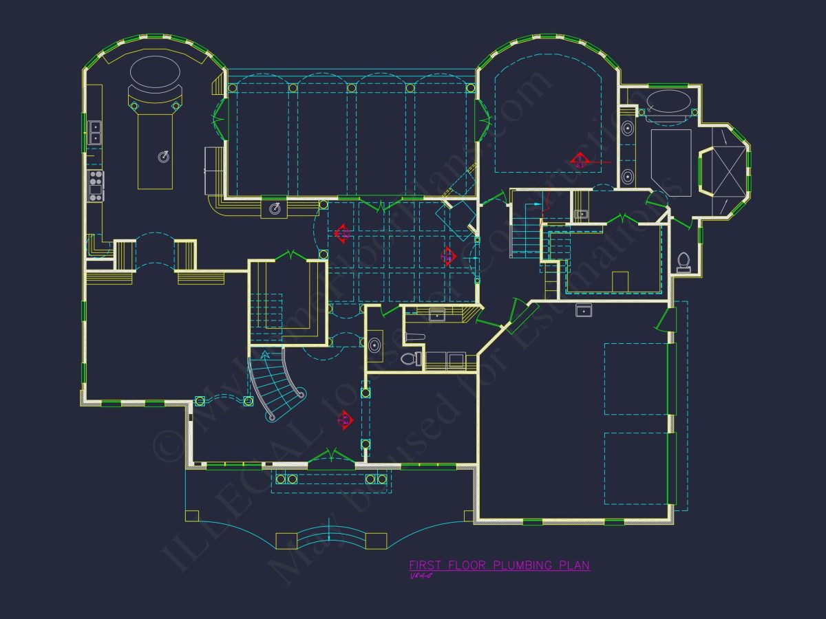 Elegant house Plan with Detailed Floor Plans, CAD Designs & Blueprint
