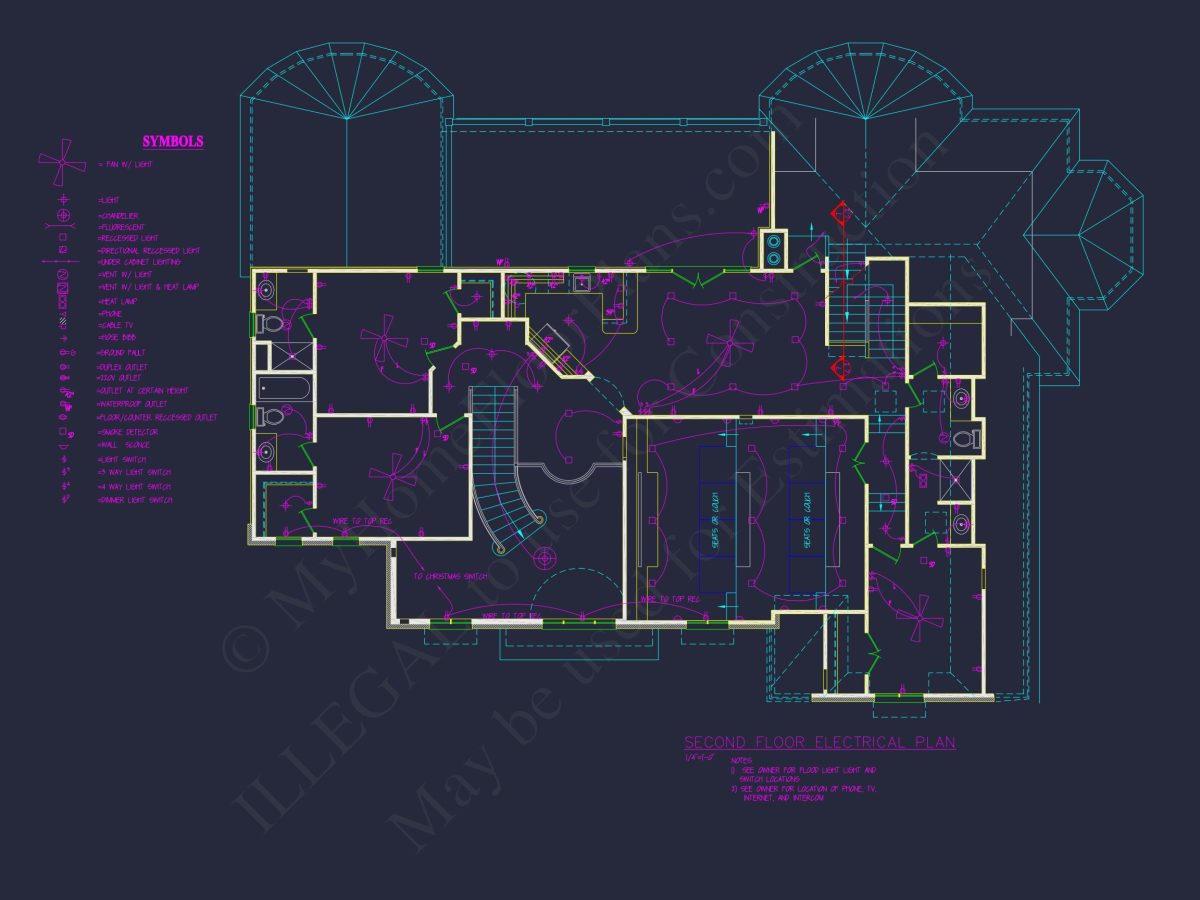 Elegant house Plan with Detailed Floor Plans, CAD Designs & Blueprint