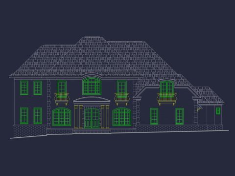Elegant house Plan with Detailed Floor Plans, CAD Designs & Blueprint