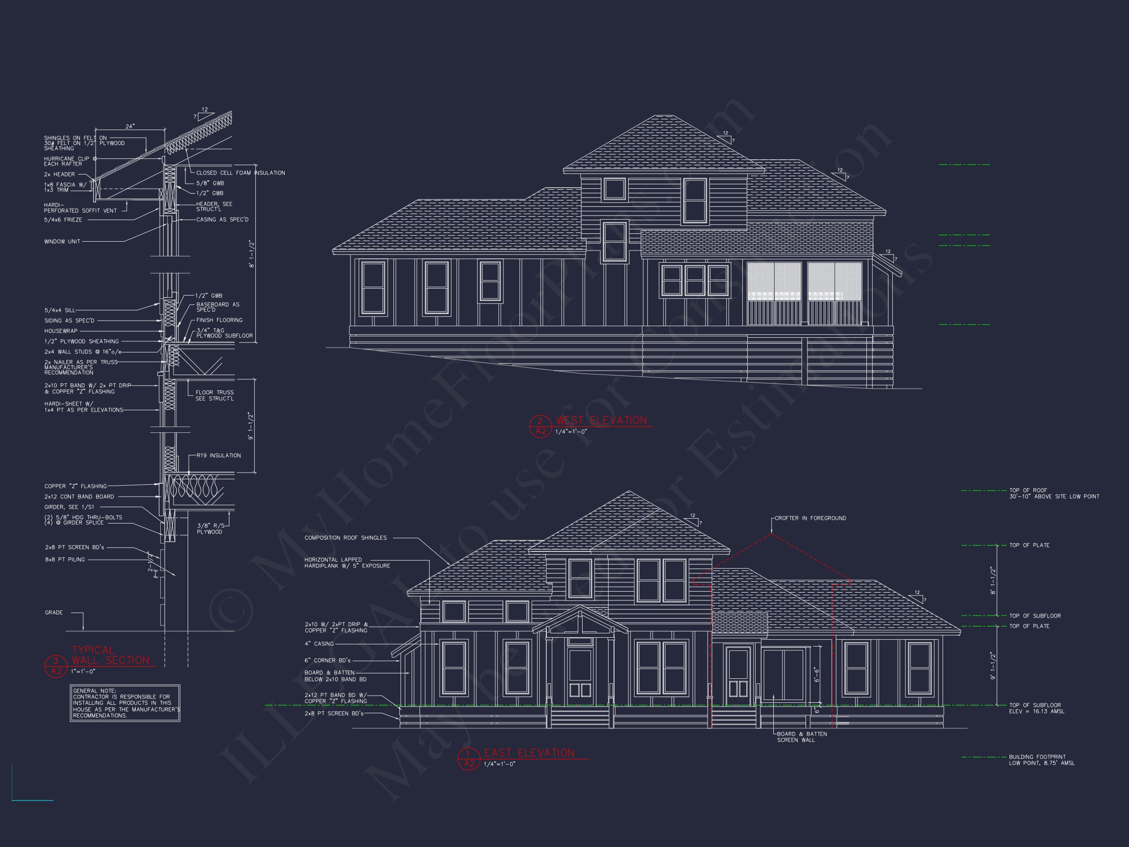 Elegant house Plan with Floor Plan and CAD Architectural Designs