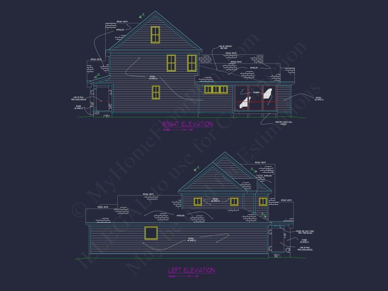 Elegant house Plan with Floor Plan, CAD Blueprint & Designs