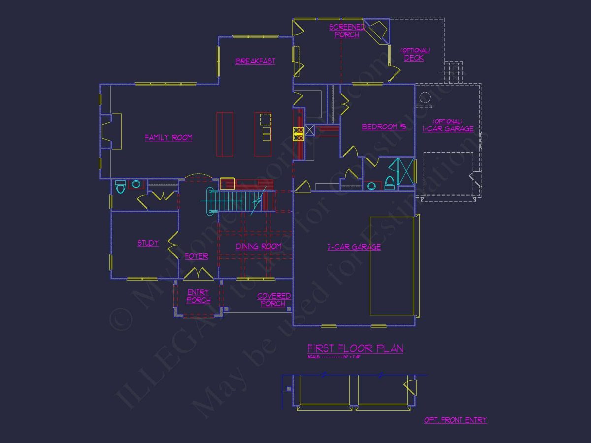 Elegant house Plan with Floor Plan, CAD Designs & Blueprint