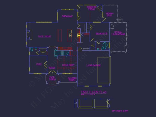 Elegant house Plan with Floor Plan, CAD Designs & Blueprint