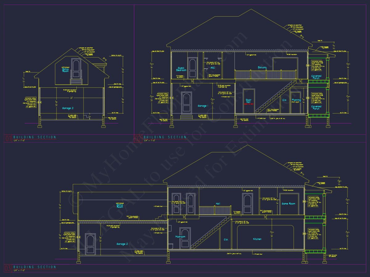 Elegant house Plan with Floor Plans and Blueprint Designs