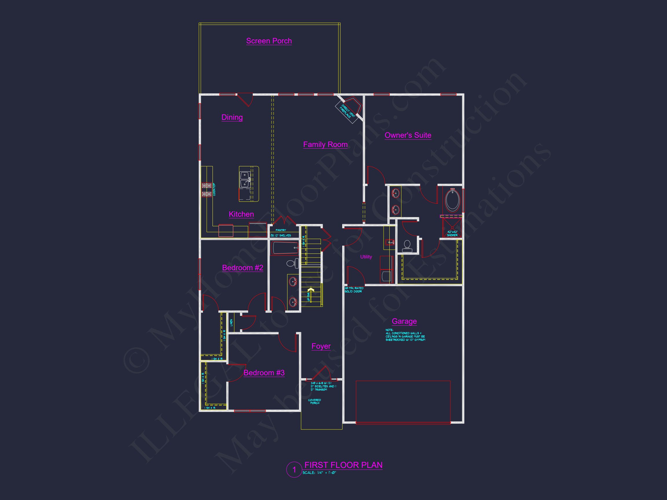 Elegant house Plan with Floor Plans,Blueprint,and CAD Designs