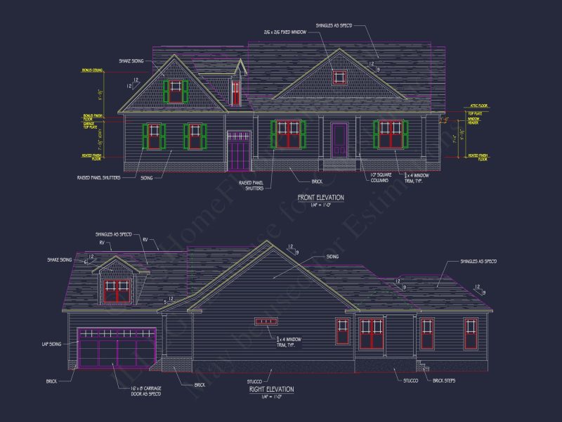 Elegant house Plan with Floor Plans, CAD Blueprint & Designs