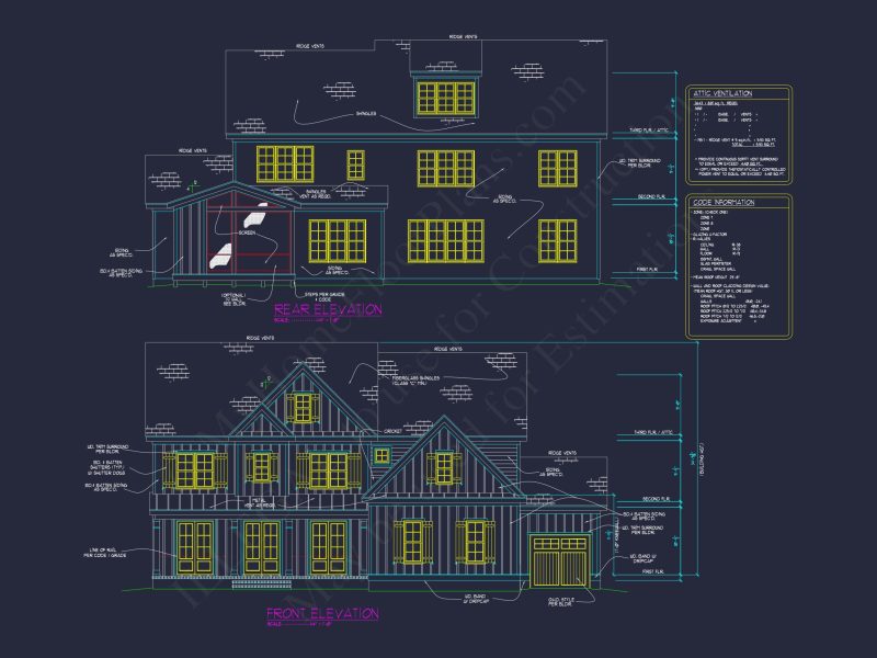 Elegant house Plan with Modern Floor Plan Designs and CAD Blueprints