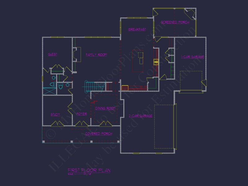 Elegant house Plan with Modern Floor Plan Designs and CAD Blueprints