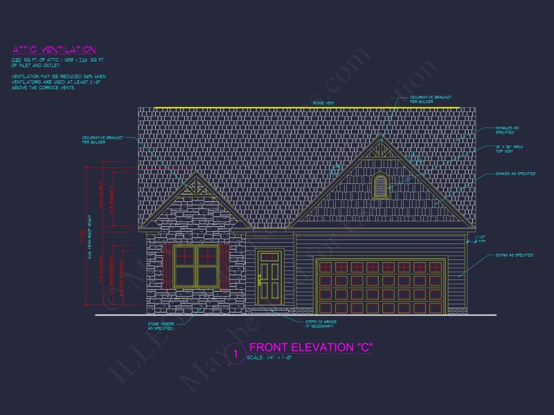 Elegant house Plan with Open Floor Blueprint and CAD Designs