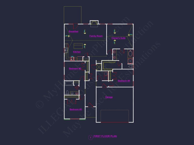 Elegant house Plan with Open Floor Blueprint and CAD Designs