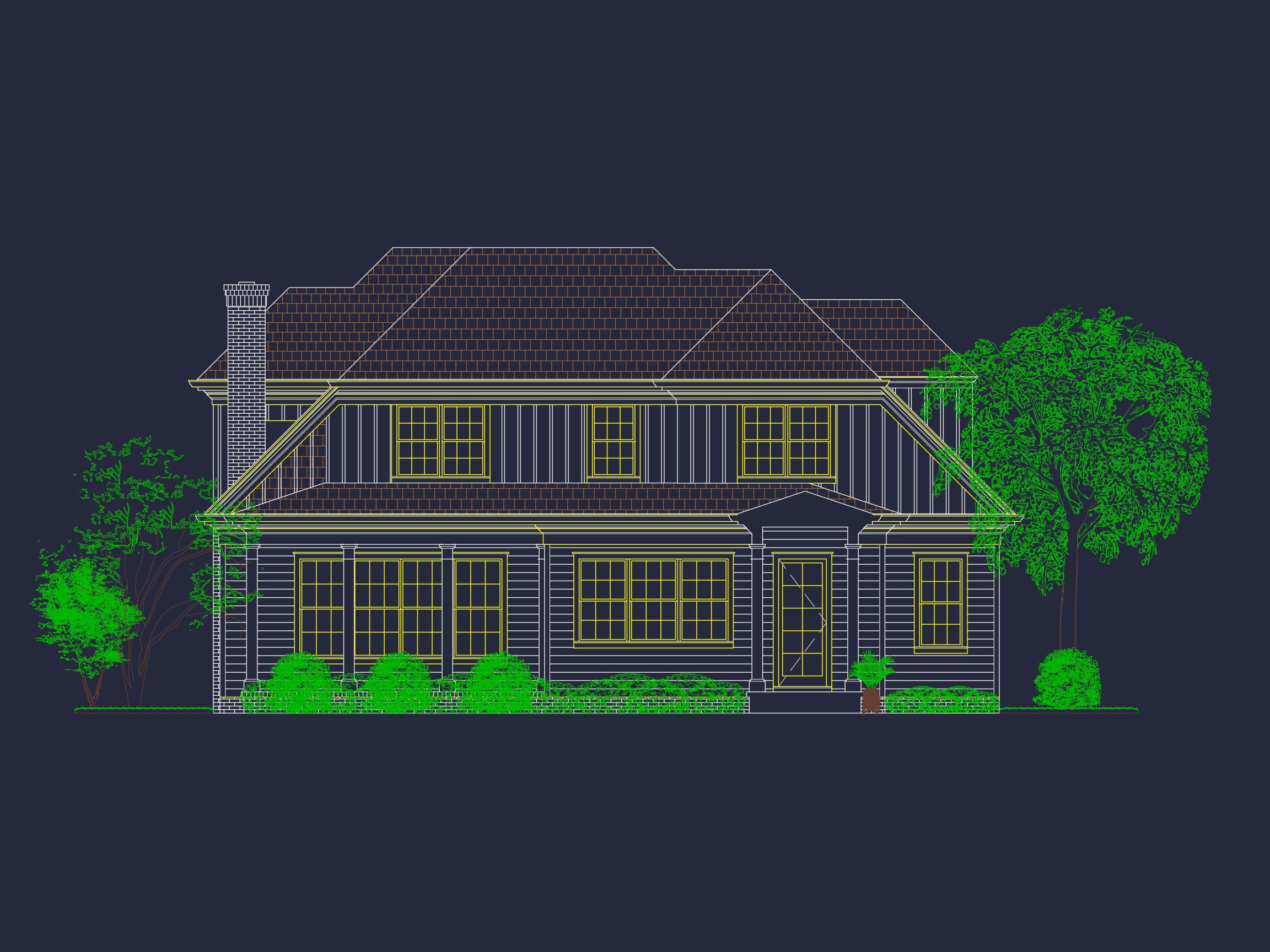 Elegant Home Plan with Open Floor Design and Architectural Blueprint