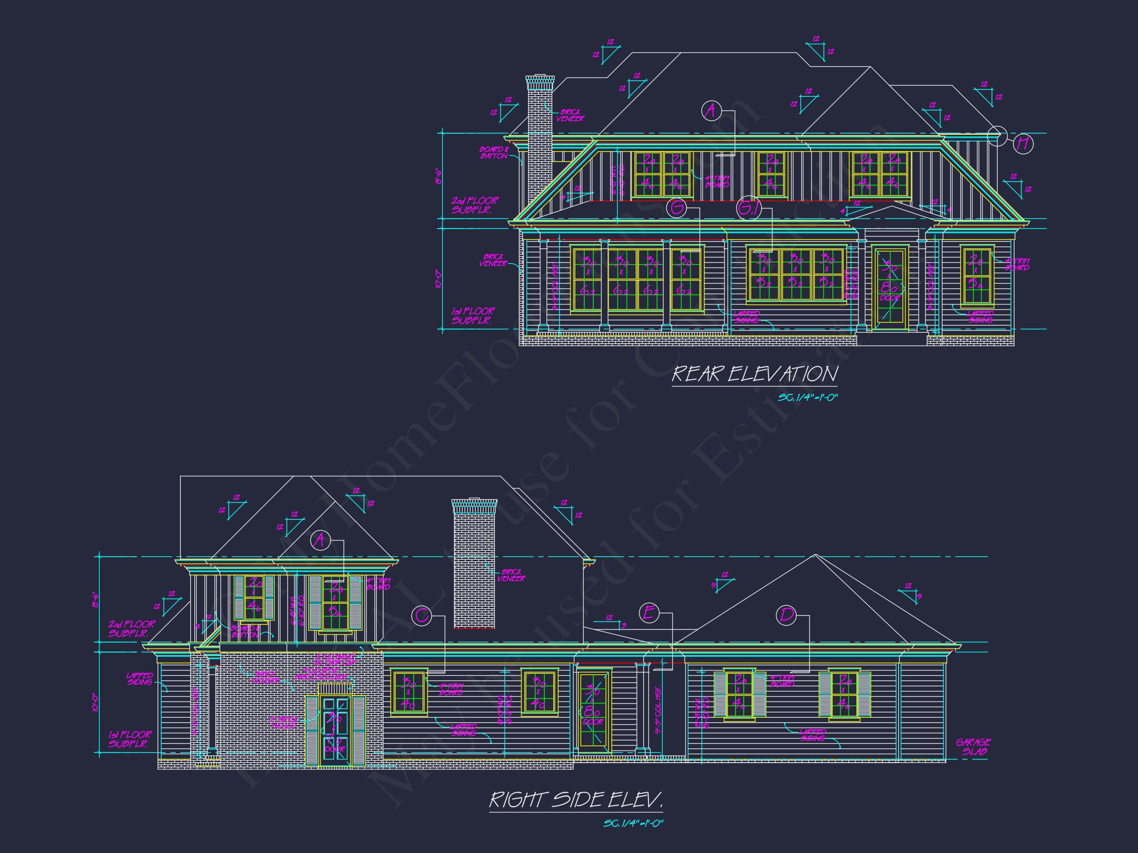 Elegant Home Plan with Open Floor Design and Architectural Blueprint
