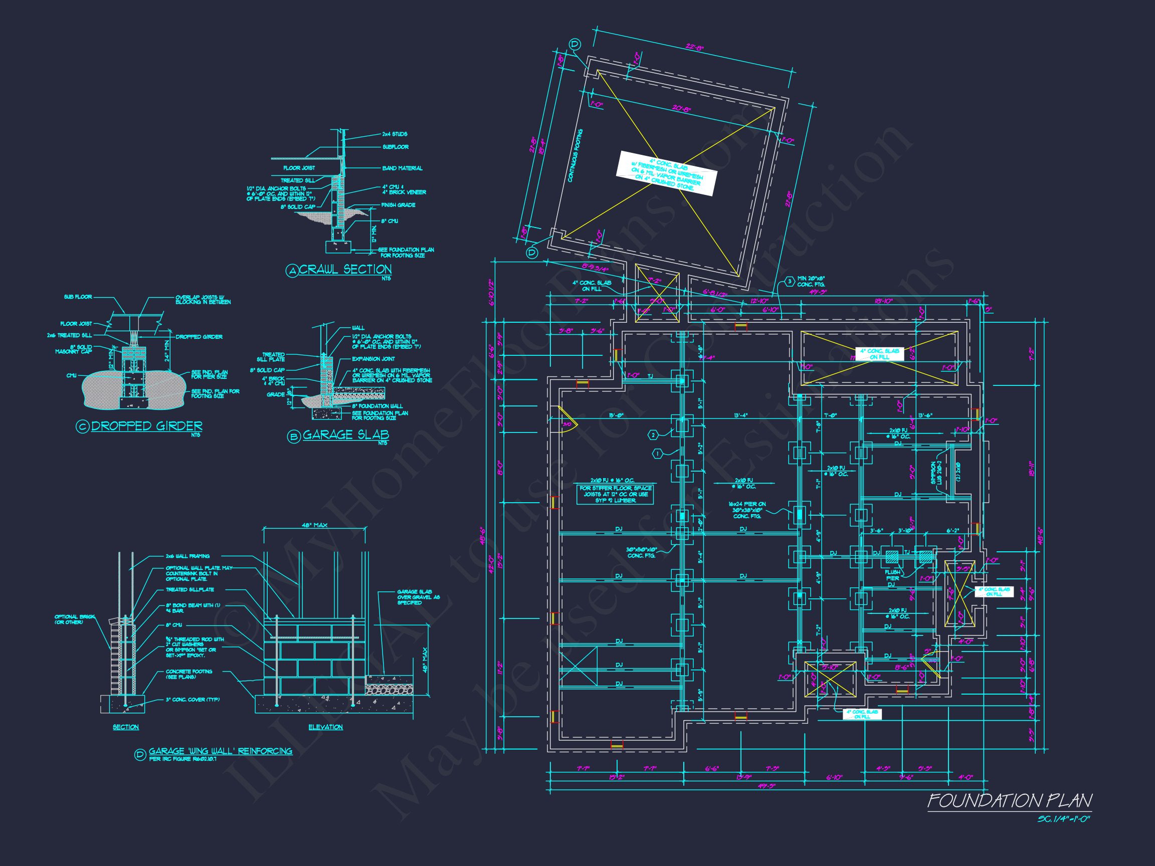 Elegant Home Plan with Open Floor Design and Architectural Blueprint