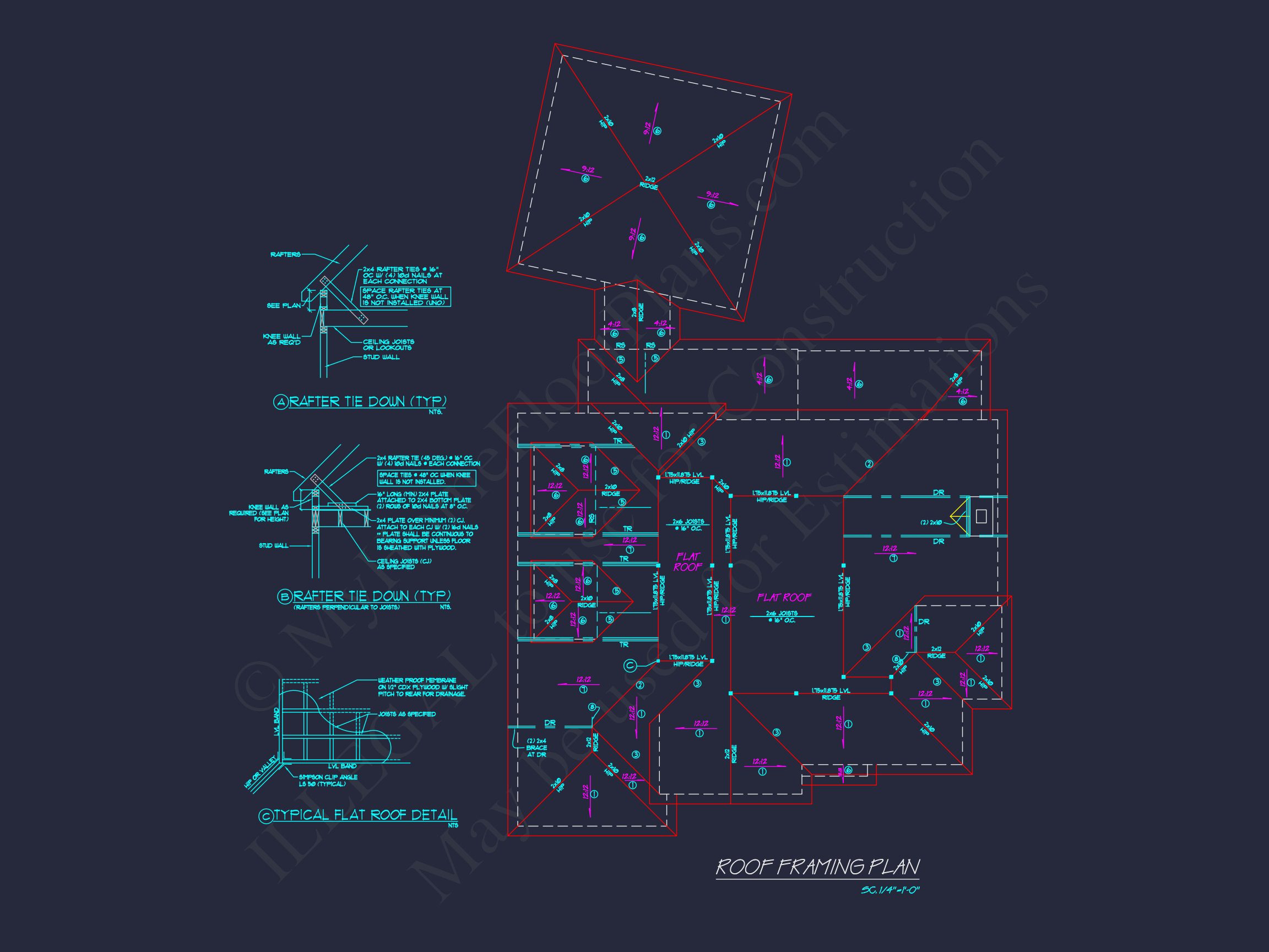 Elegant Home Plan with Open Floor Design and Architectural Blueprint