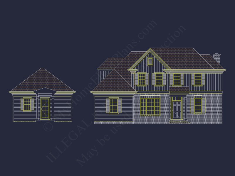 Elegant house Plan with Open Floor Design and Architectural Blueprint