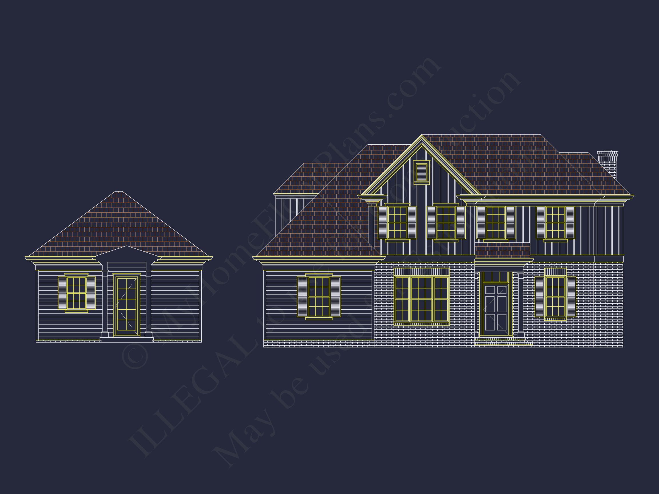 Elegant Home Plan with Open Floor Design and Architectural Blueprint