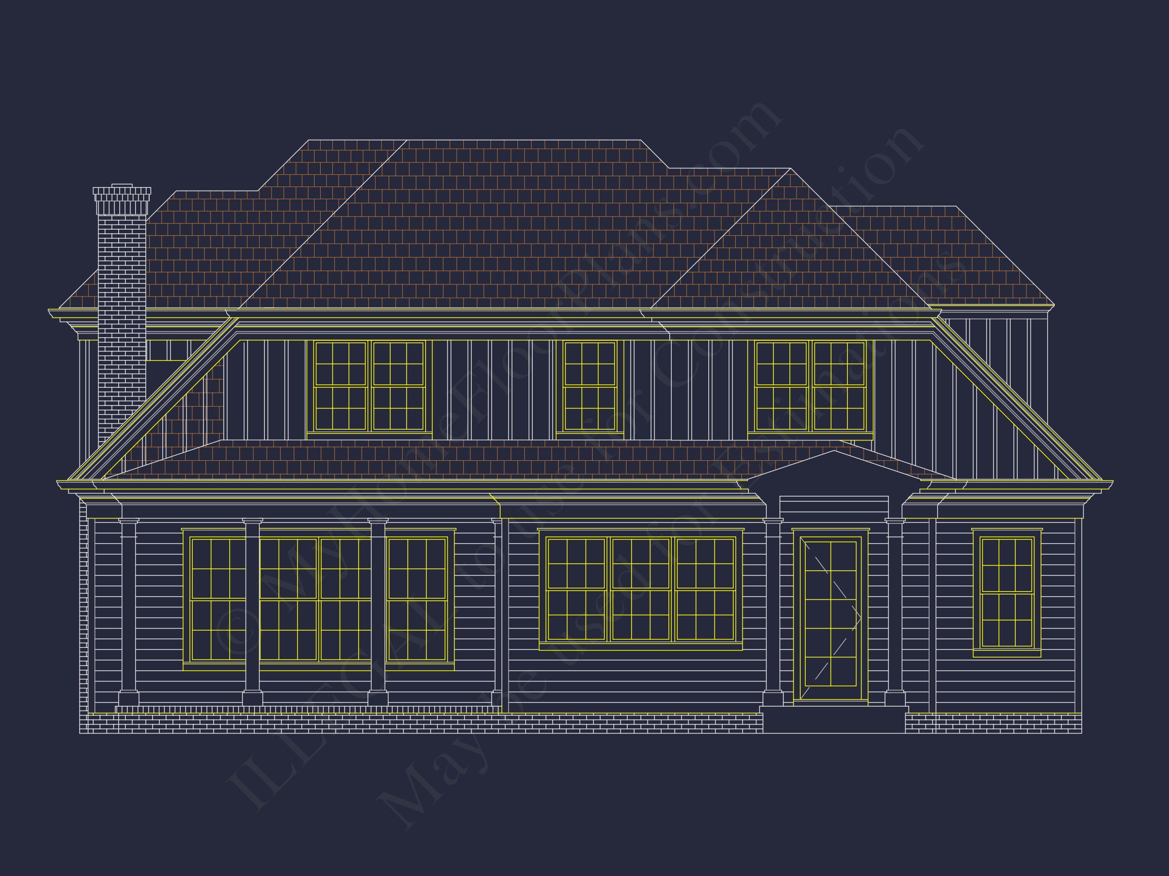 Elegant Home Plan with Open Floor Design and Architectural Blueprint