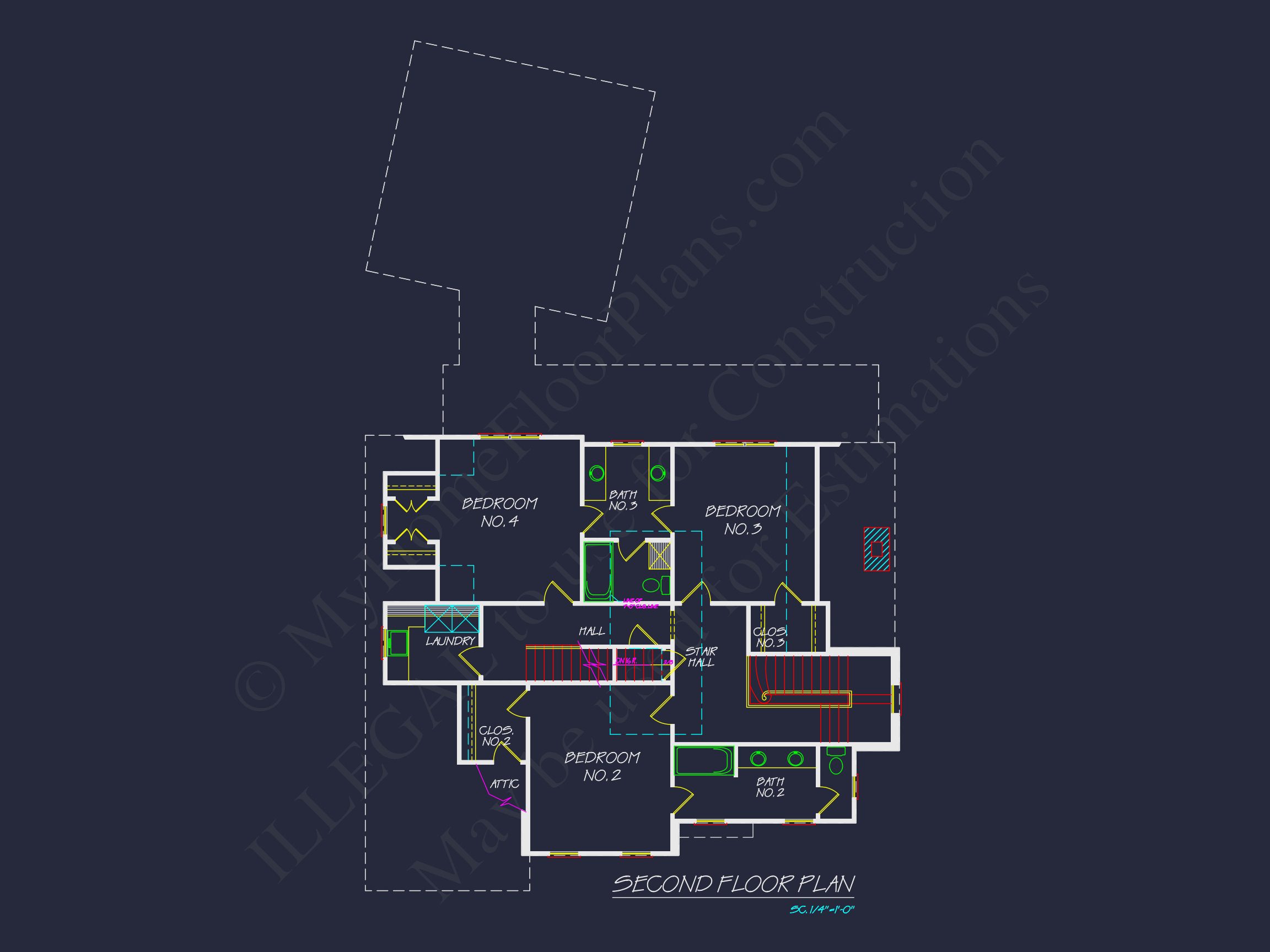 Elegant Home Plan with Open Floor Design and Architectural Blueprint