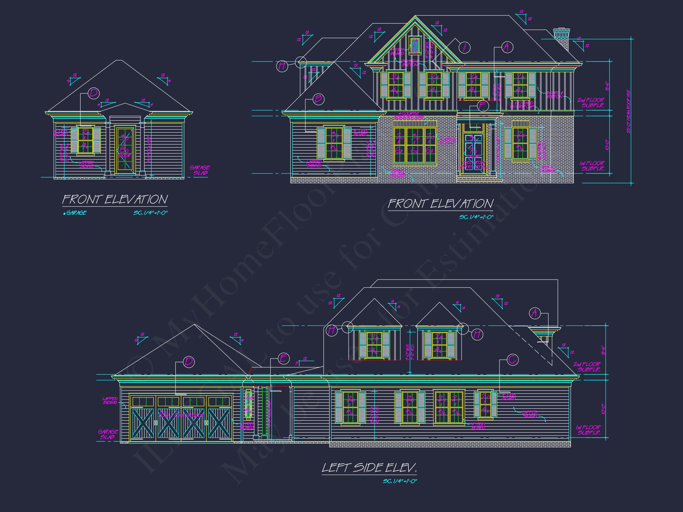 Elegant Home Plan with Open Floor Design and Architectural Blueprint