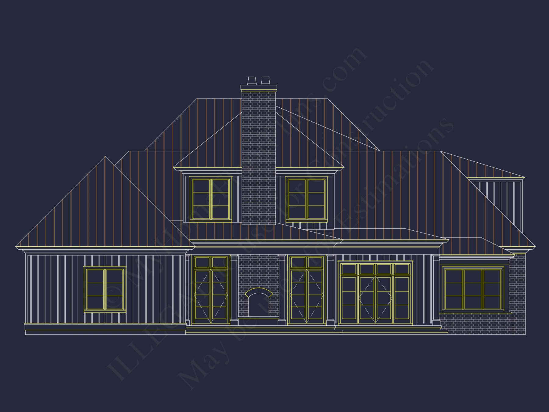 Elegant house Plan with Spacious Floor Design and CAD Blueprint