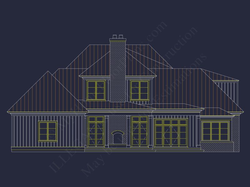 Elegant house Plan with Spacious Floor Design and CAD Blueprint