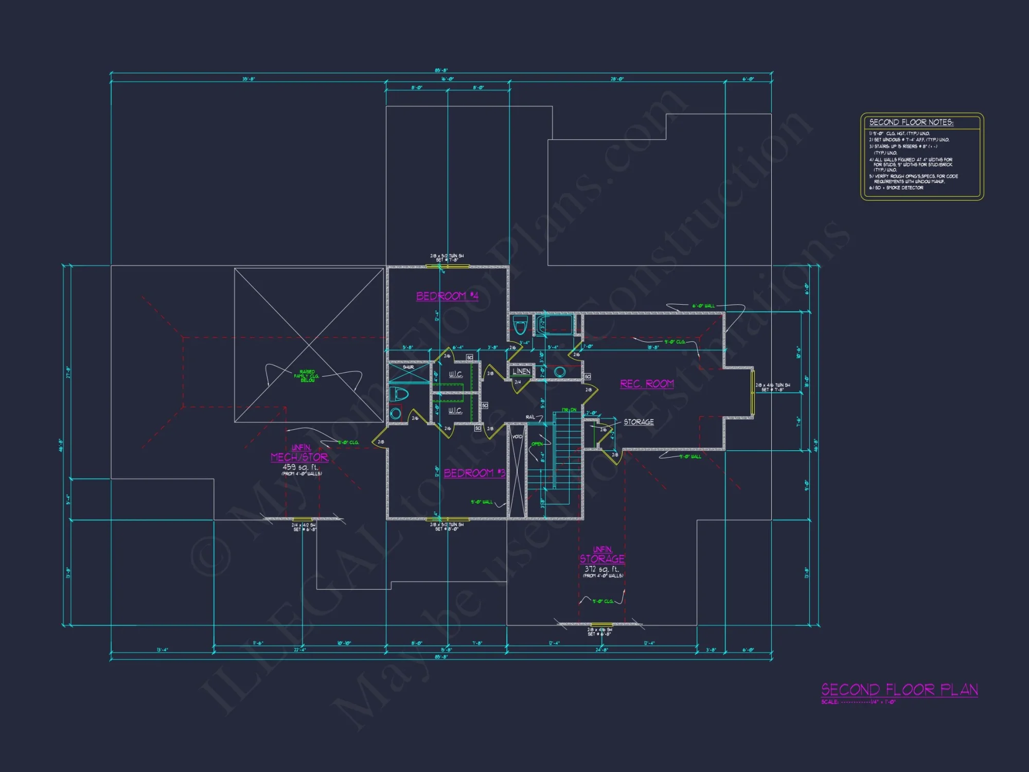 Elegant House Plan with Spacious Floor Design and CAD Blueprint