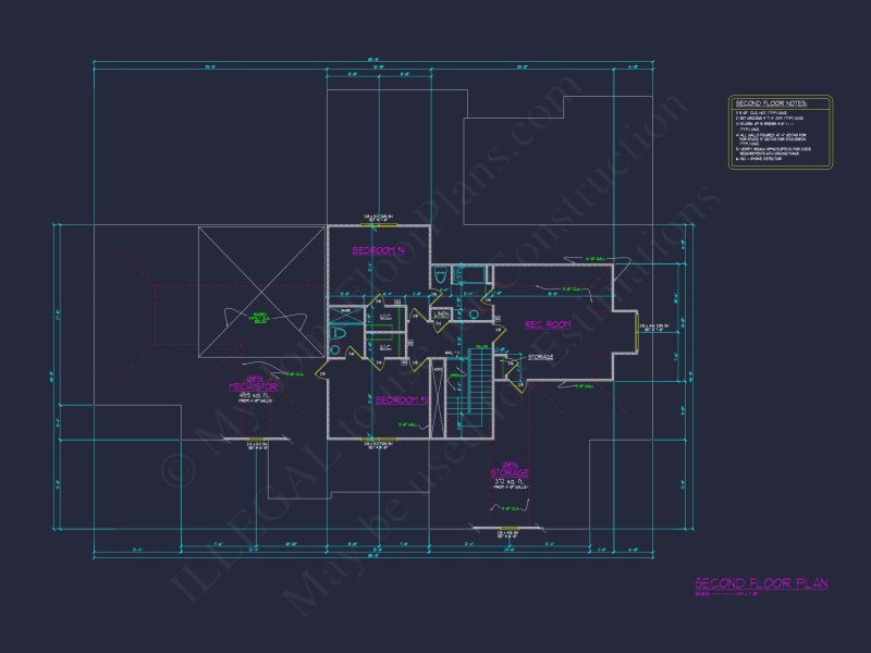 Elegant house Plan with Spacious Floor Design and CAD Blueprint