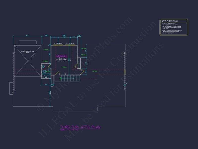 Elegant house Plan with Spacious Floor Design and CAD Blueprint