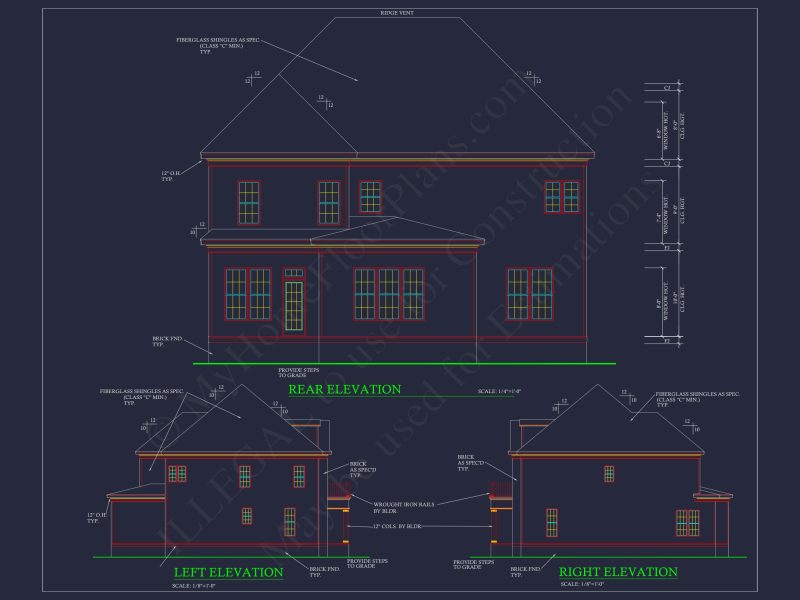 Elegant house Plan with Spacious Floor Designs and Blueprint