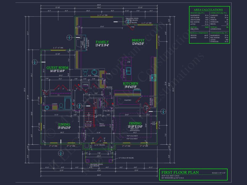 Elegant house Plan with Spacious Floor Designs and Blueprint