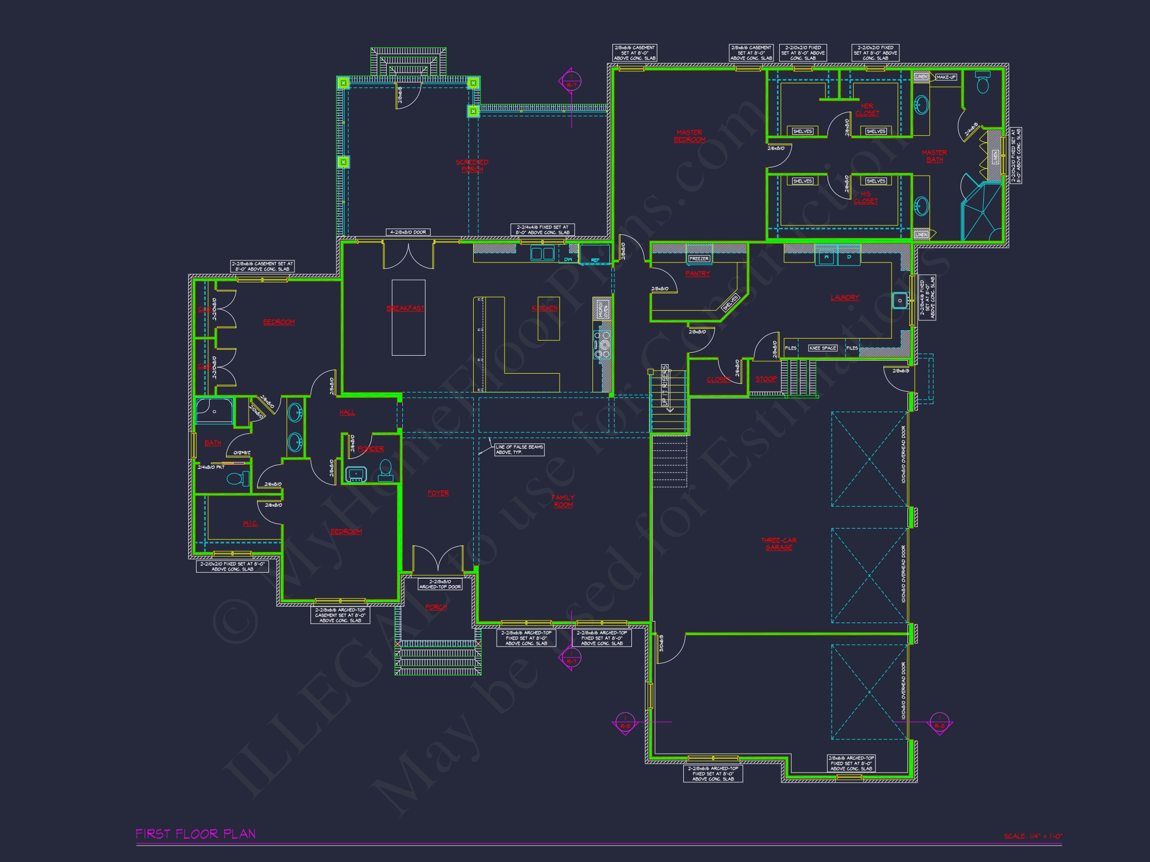 Elegant Home Plan with Spacious Floor Plan and CAD Blueprint