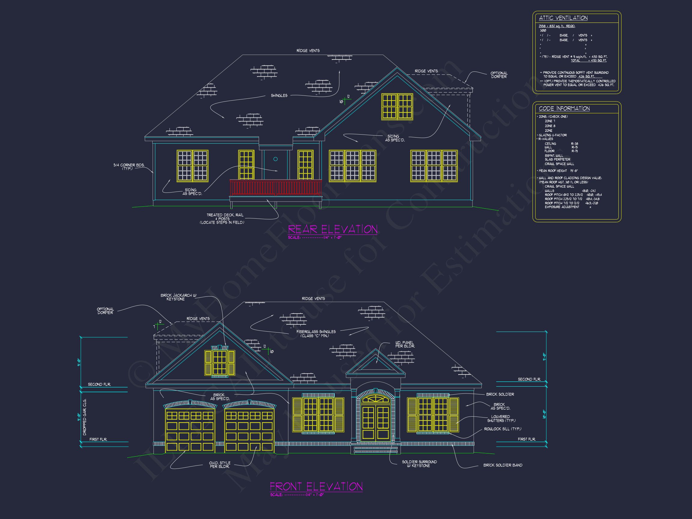 Elegant Home Plan with Spacious Floor Plan and CAD Blueprint Designs