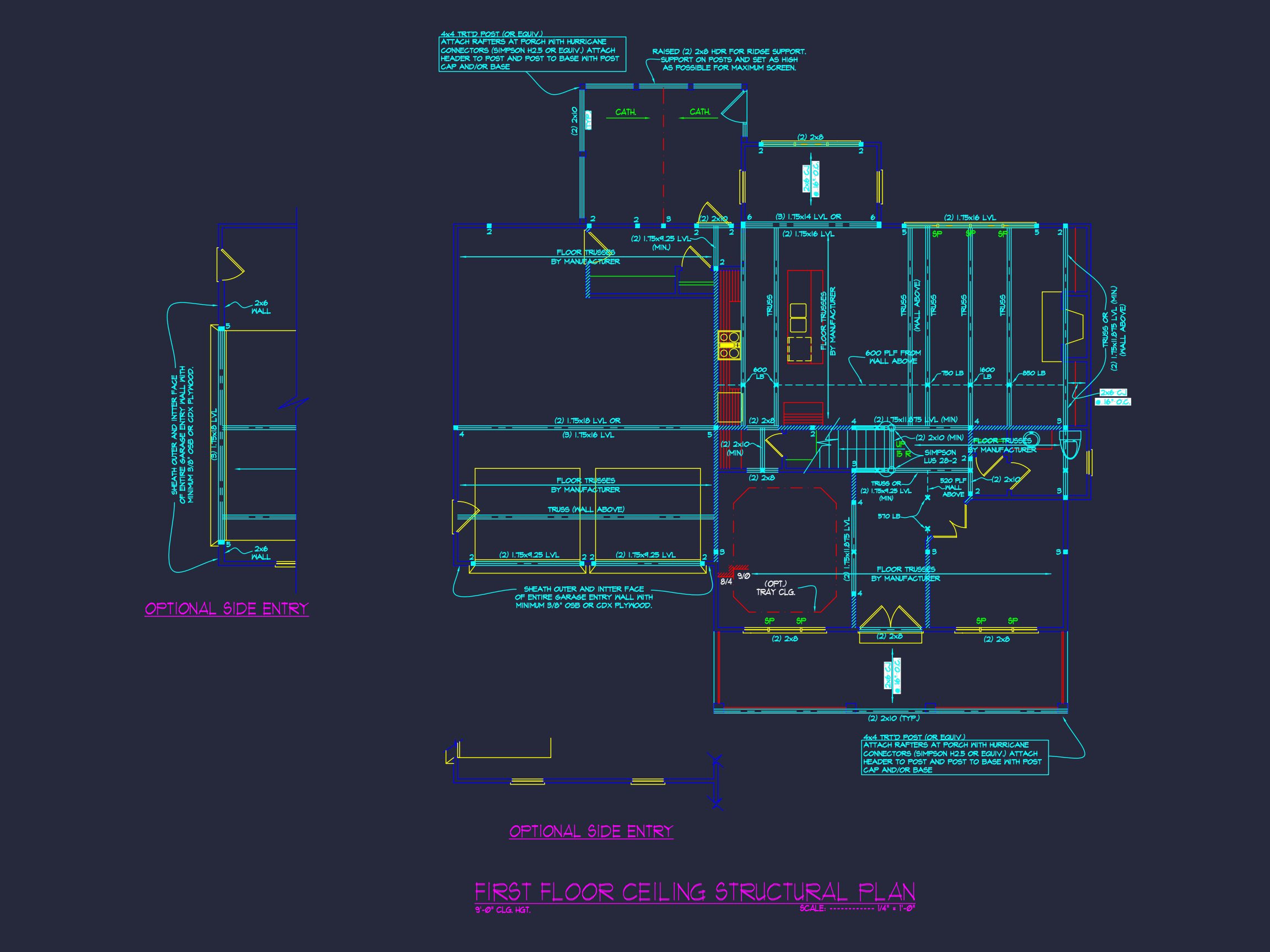 Elegant Home Plan with Spacious Floor Plan and CAD Blueprint Designs